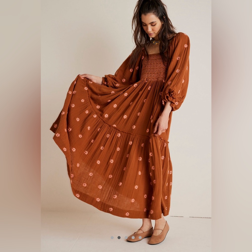 Free People • Dahlia Maxi Dress • XL • Caramel Cafe • Excellent Condition